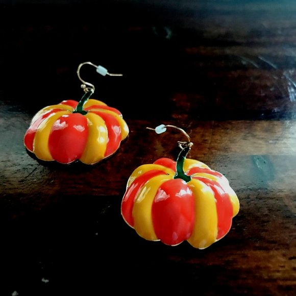 Pumpkin Earrings Dangle Hooks Thanksgiving New Fall Jewelry Festival Har… - Picture 11 of 12
